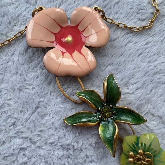 NWT Pilgrim Floral Summer Flower Long Necklace & Bracelet Set with Gold Hardware - Picture 10 of 15